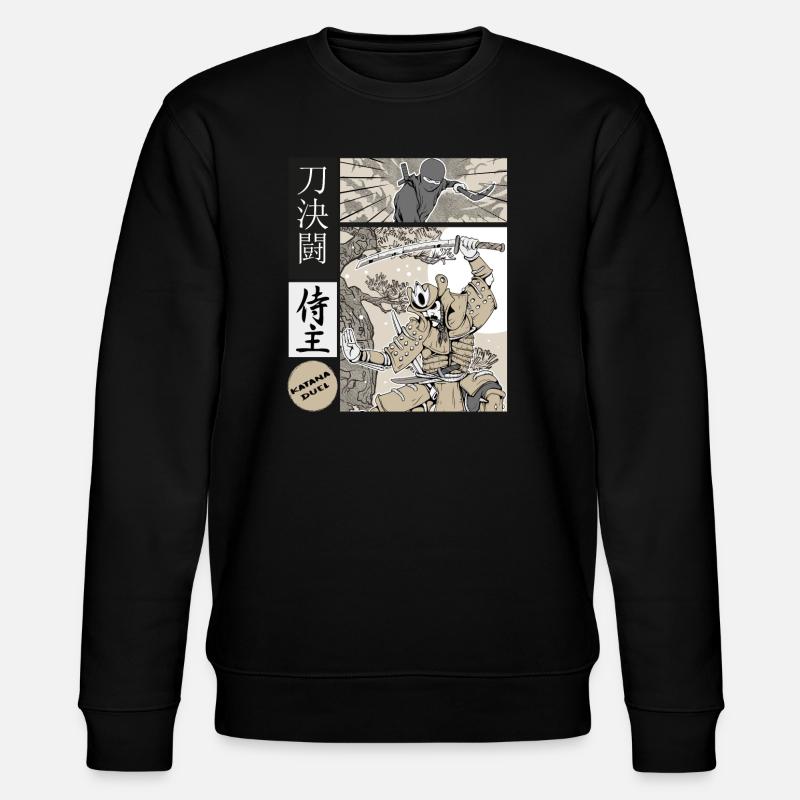 Samurai Katana Duel vs Ninja - Stanley/Stella CHANGER Unisex Organic Sweatshirt - black