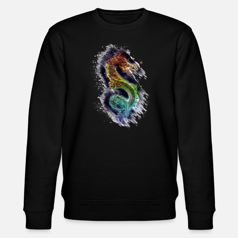 Drache Dragon - Stanley/Stella Unisex Bio-Sweatshirt CHANGER  - Schwarz