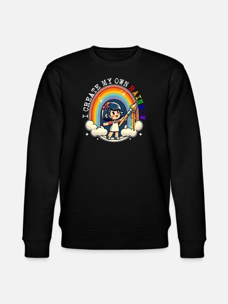 I CREATE MY OWN RAINBOW - Stanley/Stella CHANGER Unisex Organic Sweatshirt - black