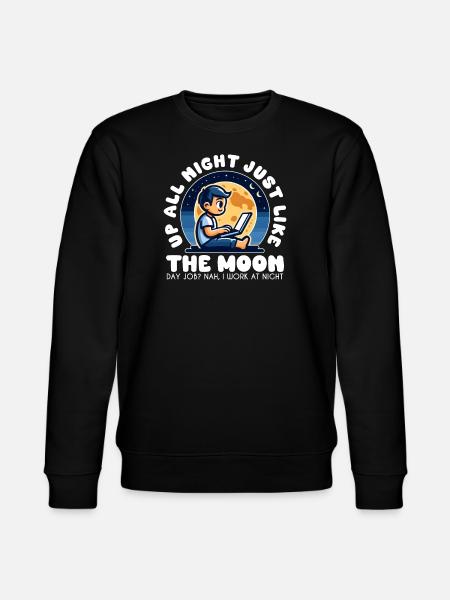 DESPIERTO TODA LA NOCHE COMO LA LUNA - Sudadera ecológica unisex CHANGER de Stanley/Stella - negro