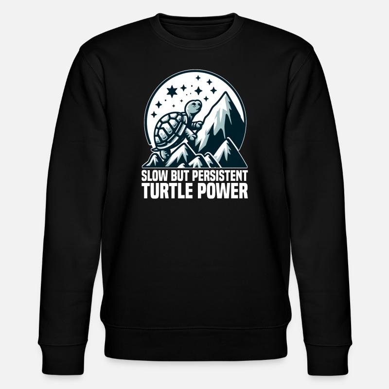 LANGSAME, ABER AUSDAUERNDE TURTLE-POWER - Stanley/Stella Unisex Bio-Sweatshirt CHANGER  - Schwarz