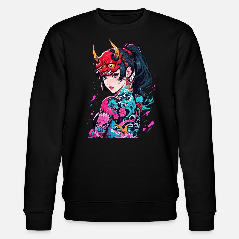 Japanische Dämonin - Stanley/Stella Unisex Bio-Sweatshirt CHANGER  - Schwarz