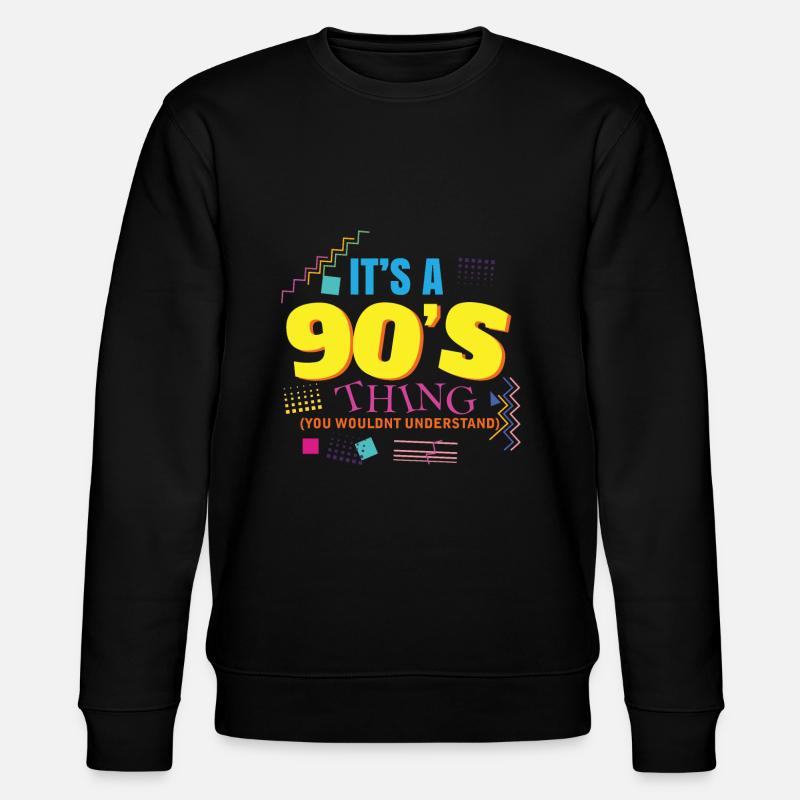 ITs 90s THING - Stanley/Stella Unisex Bio-Sweatshirt CHANGER  - Schwarz