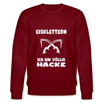 eisklettern iceclimbing eispickel völlig hacke - Stanley/Stella Unisex Bio-Sweatshirt CHANGER  - Burgunderrot - Vorne - Nik (191cm) & Marisol (170cm)