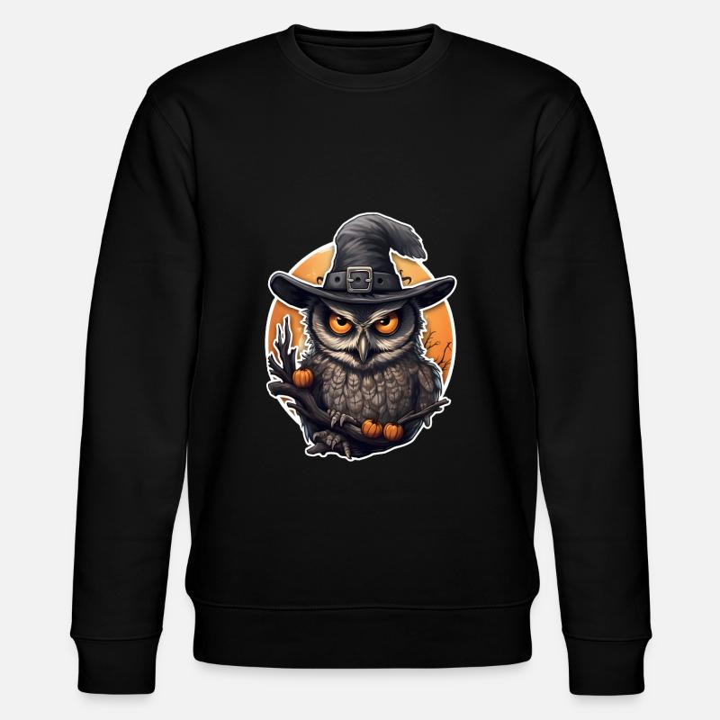 Halloween Eule - Stanley/Stella Unisex Bio-Sweatshirt CHANGER - Schwarz