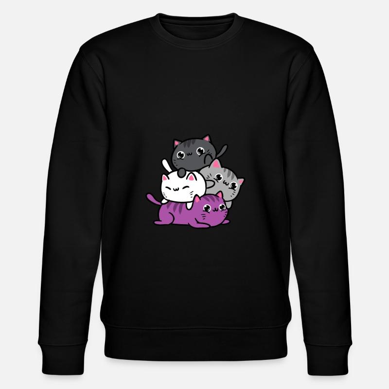 Ace Pride Katzen - Stanley/Stella Unisex Bio-Sweatshirt CHANGER  - Schwarz