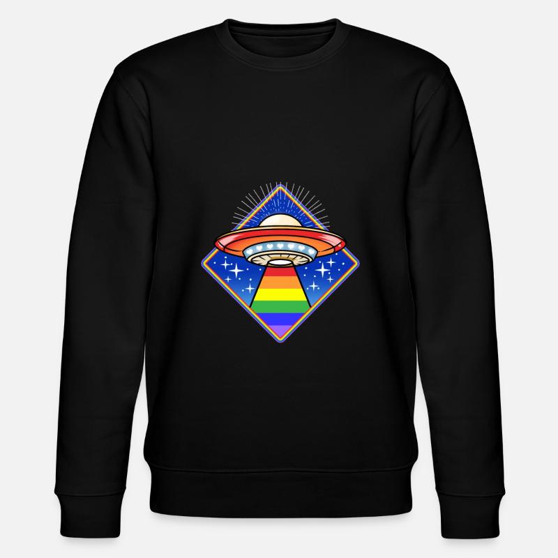 Gay Pride Ufo - Stanley/Stella CHANGER Unisex Organic Sweatshirt - black
