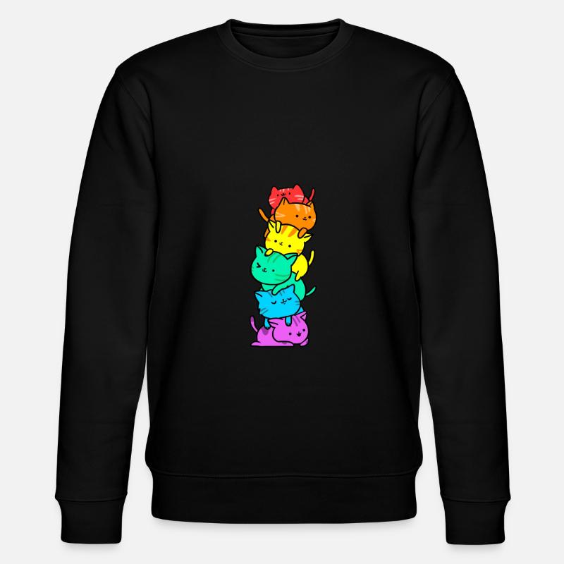 Gay Pride Katzen - Stanley/Stella Unisex Bio-Sweatshirt CHANGER  - Schwarz