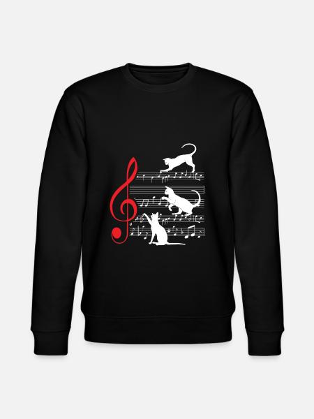 Cat Cats Sheet Music Musician - Stanley/Stella CHANGER Unisex Organic Sweatshirt - black