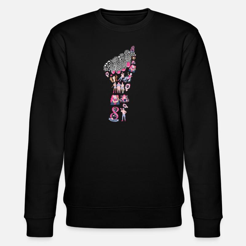 Women's Day Icon Hand - Stanley/Stella CHANGER Unisex Organic Sweatshirt - black