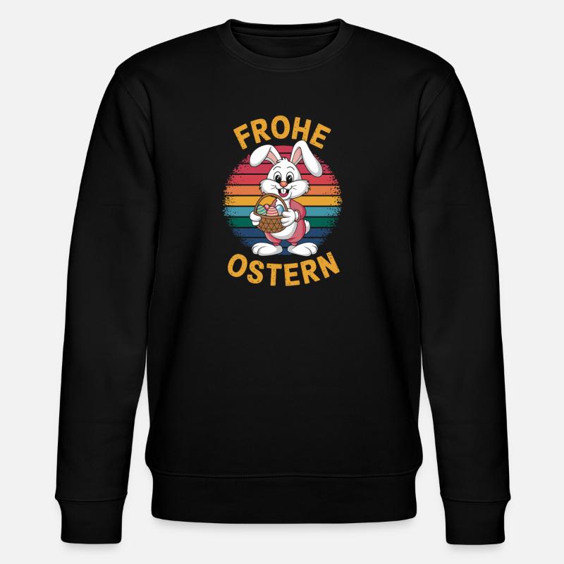 Frohe Ostern Lustiges - Stanley/Stella Unisex Bio-Sweatshirt CHANGER  - Schwarz