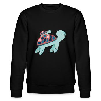 Schildkröte - Stanley/Stella Unisex Bio-Sweatshirt CHANGER  - Schwarz - Vorne - Nik (191cm) & Marisol (170cm)