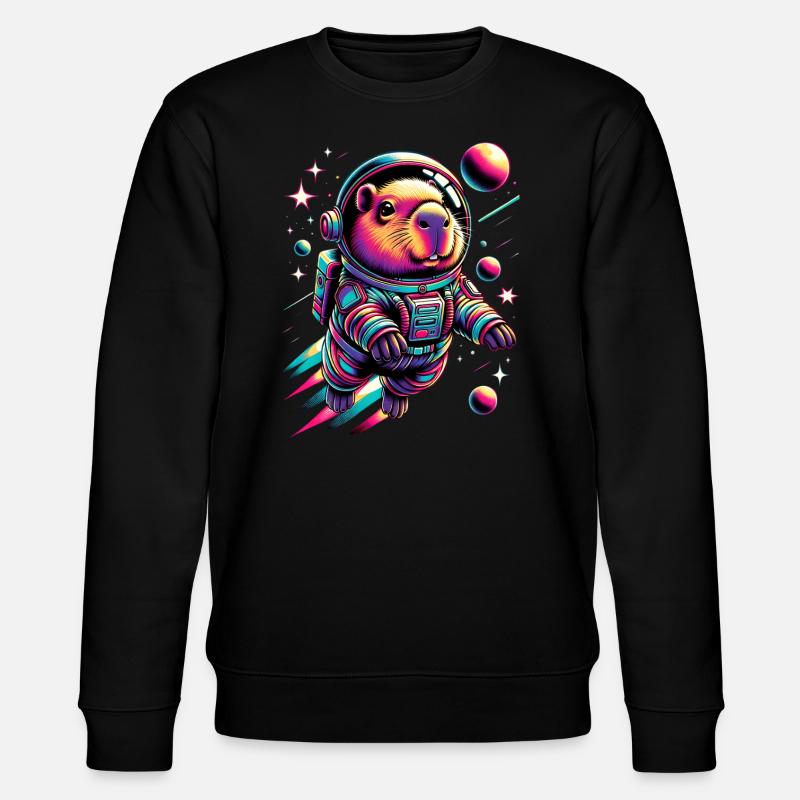 Capybaras Mignon Capybara Astronaute - Sweat bio CHANGER Stanley/Stella Unisexe - noir