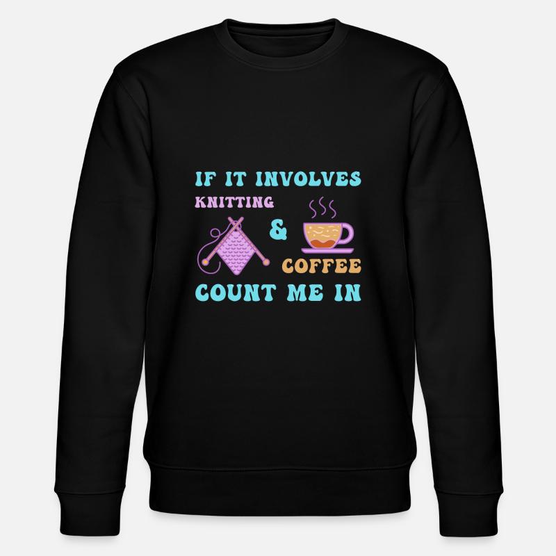 Knitting knitting needle wool funny - Stanley/Stella CHANGER Unisex Organic Sweatshirt - black