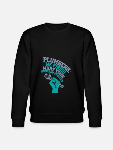 Funny plumber motive with saying in english - Stanley/Stella CHANGER Unisex Organic Sweatshirt - black