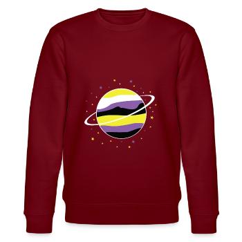 Nonbinary Planet Nonbinary Pride - Stanley/Stella CHANGER Unisex Organic Sweatshirt - burgundy - Front - Nik (191cm) & Marisol (170cm)