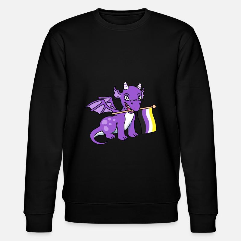 Nonbinary Pride Dragon Nonbinary Pride - Stanley/Stella CHANGER Unisex Organic Sweatshirt - black