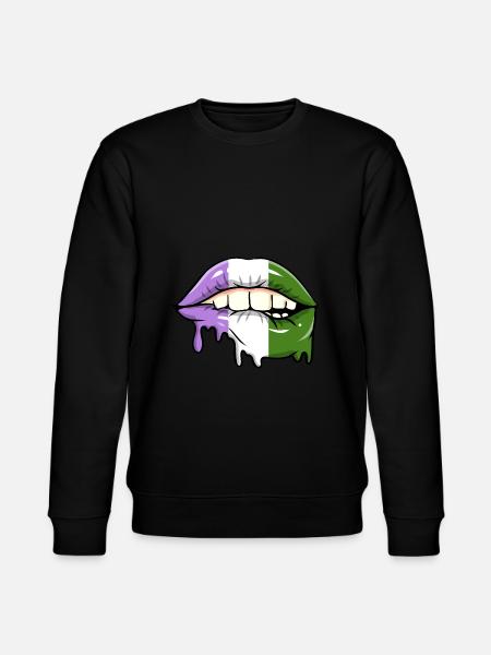 Dripping Genderqueer Lips Genderqueer - Stanley/Stella CHANGER Unisex Organic Sweatshirt - black