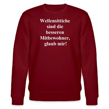 Cadeau parfait pour les colocataires - Sweat bio CHANGER Stanley/Stella Unisexe - bordeaux - Devant - Nik (191cm) & Marisol (170cm)