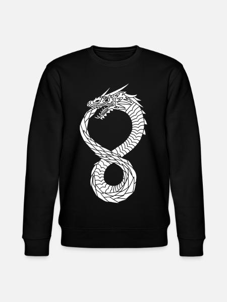 White Infinite Dragon - Stanley/Stella CHANGER Unisex Organic Sweatshirt - black