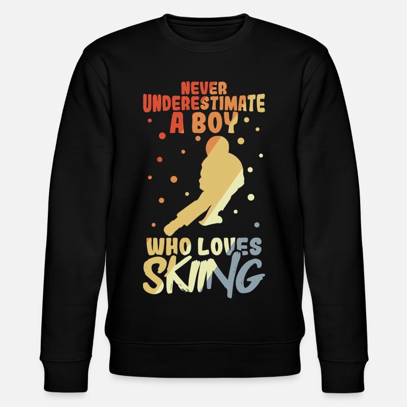 Lustiger Skijunge - Stanley/Stella Unisex Bio-Sweatshirt CHANGER  - Schwarz
