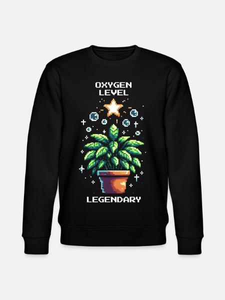 Oxygen Level Legendary | Pflanzenpower Gaming - Stanley/Stella Unisex Bio-Sweatshirt CHANGER - Schwarz