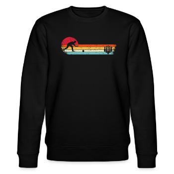 Kegeln Kegler Kegel Retro Kegelbahn Kegeltour - Stanley/Stella Unisex Bio-Sweatshirt CHANGER  - Schwarz - Vorne - Nik (191cm) & Marisol (170cm)