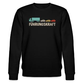 LKW Fahrer Führungskraft Fernfahrer - Stanley/Stella Unisex Bio-Sweatshirt CHANGER  - Schwarz - Vorne - Nik (191cm) & Marisol (170cm)