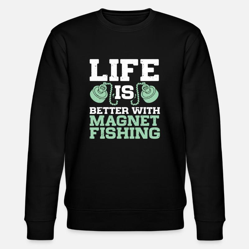 Magnetfischen - Stanley/Stella Unisex Bio-Sweatshirt CHANGER  - Schwarz