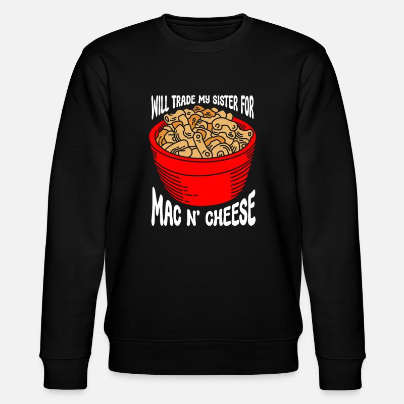 Mac And Cheese Macaroni - Stanley/Stella CHANGER Unisex Organic Sweatshirt - black