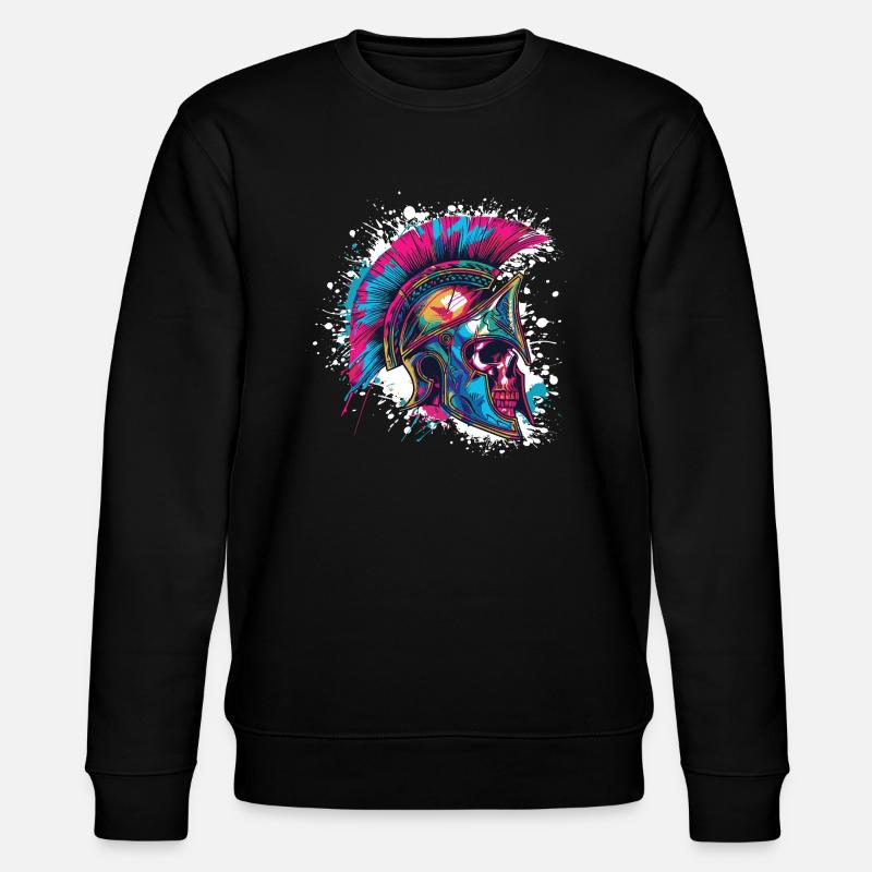 Spartan Skull Gladiator - Stanley/Stella CHANGER Unisex Organic Sweatshirt - black