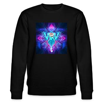 "Avalokiteśvara" Psytrance Goa Trance Style/Clair - Sweat bio CHANGER Stanley/Stella Unisexe - noir - Devant - Nik (191cm) & Marisol (170cm)