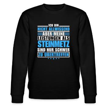 Unsurpassed performance as a stonemason - Stanley/Stella CHANGER Unisex Organic Sweatshirt - black - Front - Nik (191cm) & Marisol (170cm)