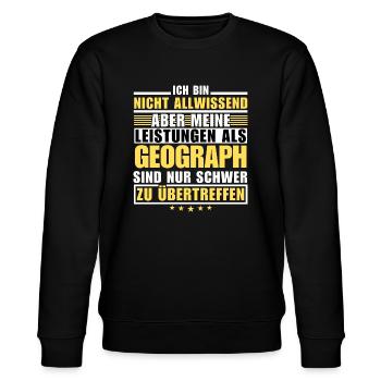 Unübertroffene Leistung als Geograph - Stanley/Stella Unisex Bio-Sweatshirt CHANGER  - Schwarz - Vorne - Nik (191cm) & Marisol (170cm)