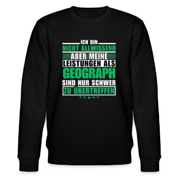 Unübertroffene Leistung als Geograph - Stanley/Stella Unisex Bio-Sweatshirt CHANGER  - Schwarz - Vorne - Nik (191cm) & Marisol (170cm)
