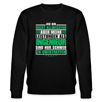 Unmatched performance as an engineer - Stanley/Stella CHANGER Unisex Organic Sweatshirt - black - Front - Nik (191cm) & Marisol (170cm)