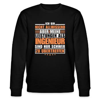 Unmatched performance as an engineer - Stanley/Stella CHANGER Unisex Organic Sweatshirt - black - Front - Nik (191cm) & Marisol (170cm)
