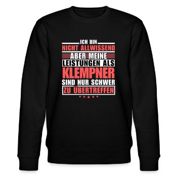 Unmatched performance as a plumber - Stanley/Stella CHANGER Unisex Organic Sweatshirt - black - Front - Nik (191cm) & Marisol (170cm)