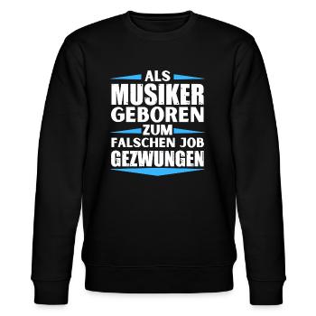 Musiker im falschen Job gelandet - Stanley/Stella Unisex Bio-Sweatshirt CHANGER  - Schwarz - Vorne - Nik (191cm) & Marisol (170cm)