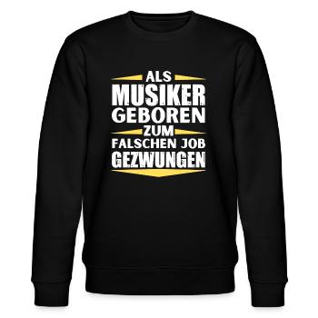 Musiker im falschen Job gelandet - Stanley/Stella Unisex Bio-Sweatshirt CHANGER  - Schwarz - Vorne - Nik (191cm) & Marisol (170cm)