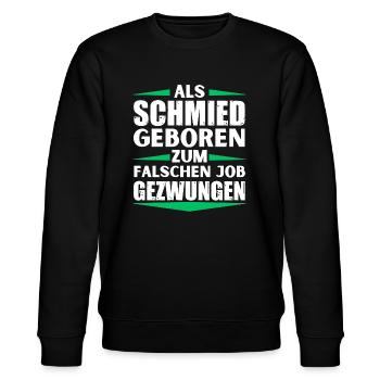 Blacksmith landed in the wrong job - Stanley/Stella CHANGER Unisex Organic Sweatshirt - black - Front - Nik (191cm) & Marisol (170cm)