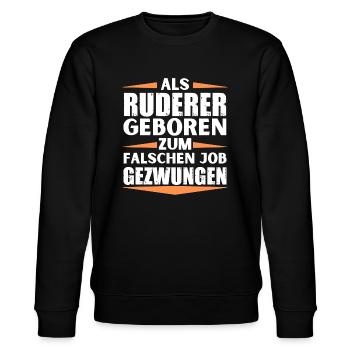 Ruderer im falschen Job gelandet - Stanley/Stella Unisex Bio-Sweatshirt CHANGER  - Schwarz - Vorne - Nik (191cm) & Marisol (170cm)