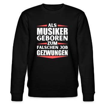 Musiker im falschen Job gelandet - Stanley/Stella Unisex Bio-Sweatshirt CHANGER  - Schwarz - Vorne - Nik (191cm) & Marisol (170cm)