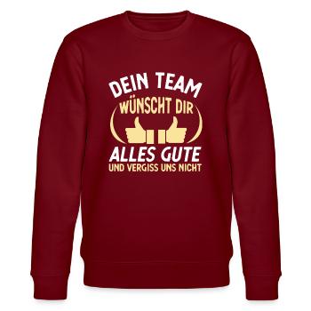 Kollegen Job Alles Gute Abschied Beste Zeit Gesche - Stanley/Stella Unisex Bio-Sweatshirt CHANGER  - Burgunderrot - Vorne - Nik (191cm) & Marisol (170cm)