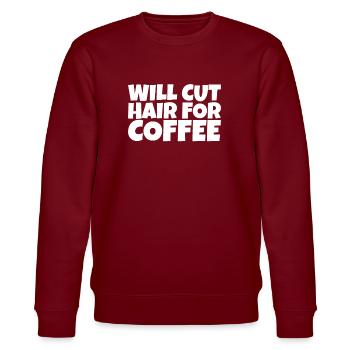 Coiffeur Barbier Coiffeur Café Amoureux Cadeau - Sweat bio CHANGER Stanley/Stella Unisexe - bordeaux - Devant - Nik (191cm) & Marisol (170cm)