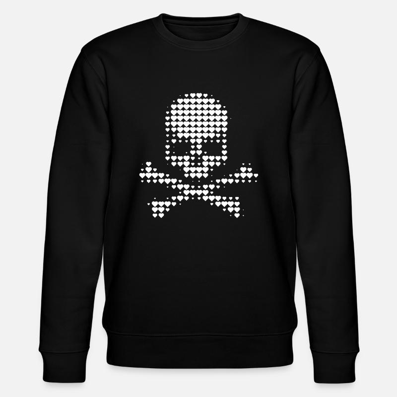 Crâne coeur - Sweat bio CHANGER Stanley/Stella Unisexe - noir