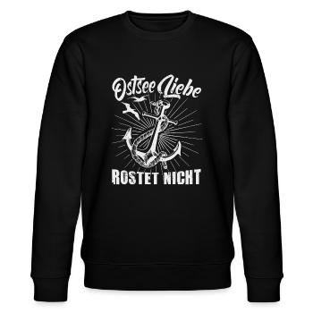 Ostseeliebe rostet nicht - Stanley/Stella Unisex Bio-Sweatshirt CHANGER  - Schwarz - Vorne - Nik (191cm) & Marisol (170cm)