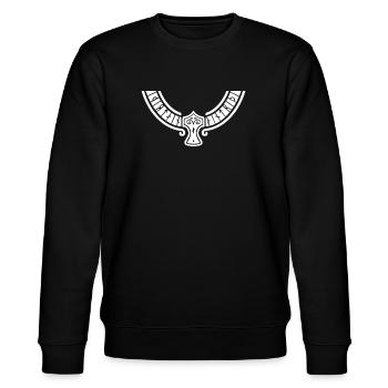 Collier nordique Vikings runique Futhark Mjollnir - Sweat bio CHANGER Stanley/Stella Unisexe - noir - Devant - Nik (191cm) & Marisol (170cm)