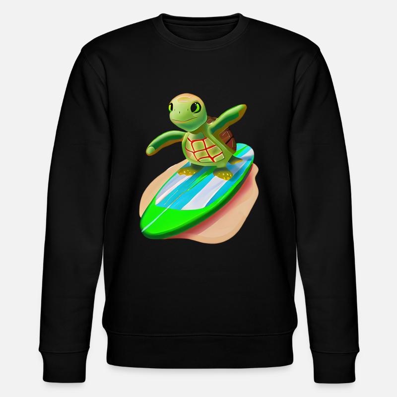 Surfing turtle - Stanley/Stella CHANGER Unisex Organic Sweatshirt - black