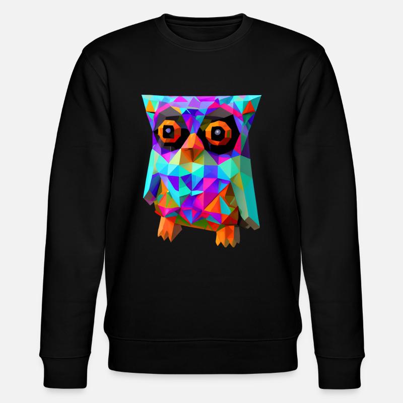 Polygon Eule - Stanley/Stella Unisex Bio-Sweatshirt CHANGER  - Schwarz